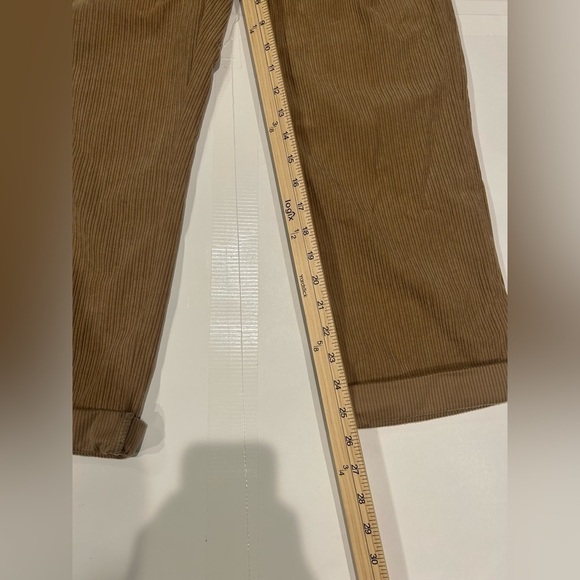 Miou Muse Corduroy Pants Women’s Medium Tan Cuffed High Waisted - Picture 7 of 9